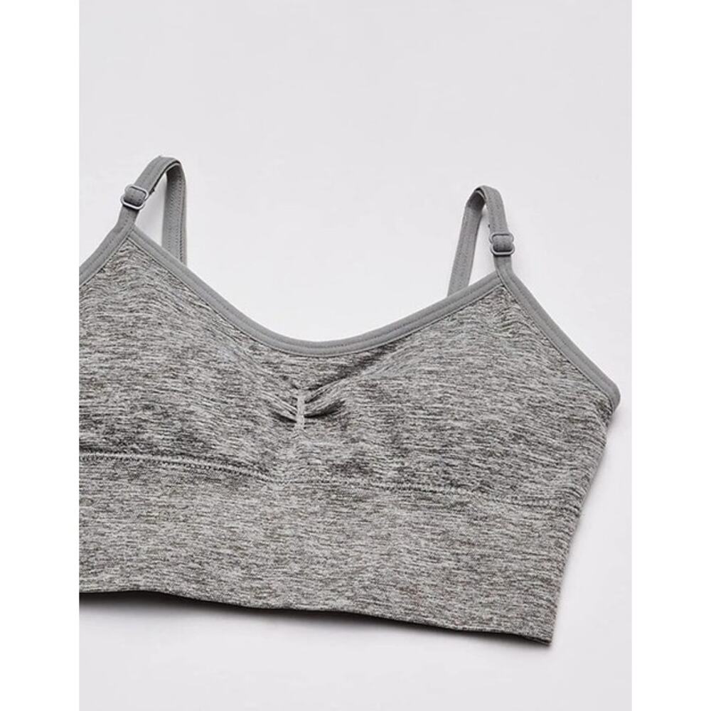 Heather Gray Seamless Longline Bralette XS EUC Loungewear Minimalist Soft Girl